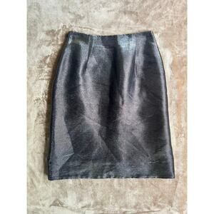 Ralph Lauren Black‎ Label Metallic Silver Pencil Skirt Women’s Size 6